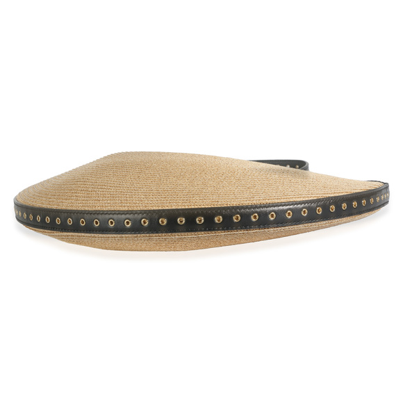 Alaia Black Beige Paper Straw One Piece Demi Lune Bag - Picture 5 of 12